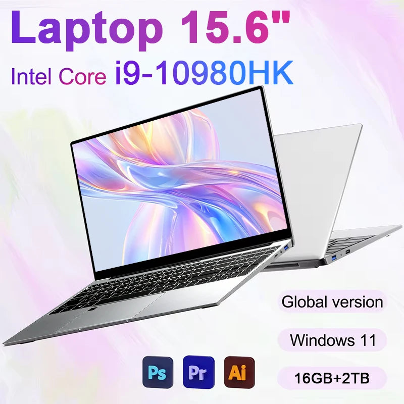 Portátil ACEKAMAS 2026 de 15,6" con Intel Core i9-10980HK, Windows 11 Pro, 16 GB DDR4 y SSD de 1 TB (Gaming)