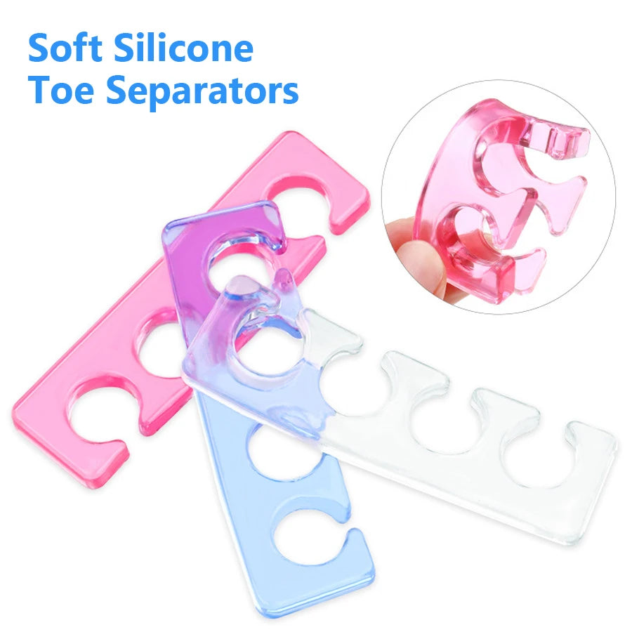 2 separadores de silicona reutilizables para uñas, cómodos espaciadores para dedos de manos y pies, ideales para manicura y pedicura.