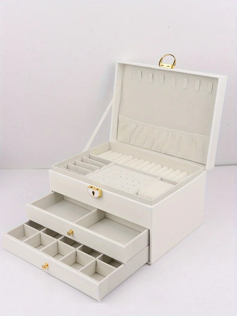 1 caja para guardar joyas (collares y pendientes); opción ideal para regalo.