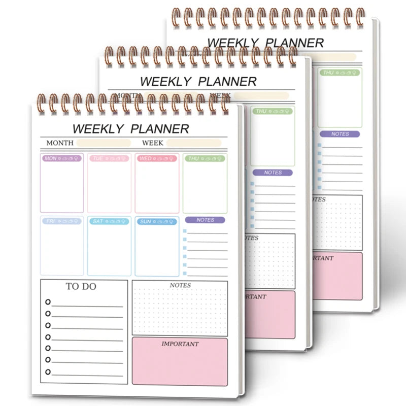 Cuaderno de planificación semanal sencilla: libreta de listas de tareas con 52 hojas de planificación en blanco (8 x 5,6 pulgadas), papel grueso de 120 g y sin fechas para establecer objetivos con flexibilidad.