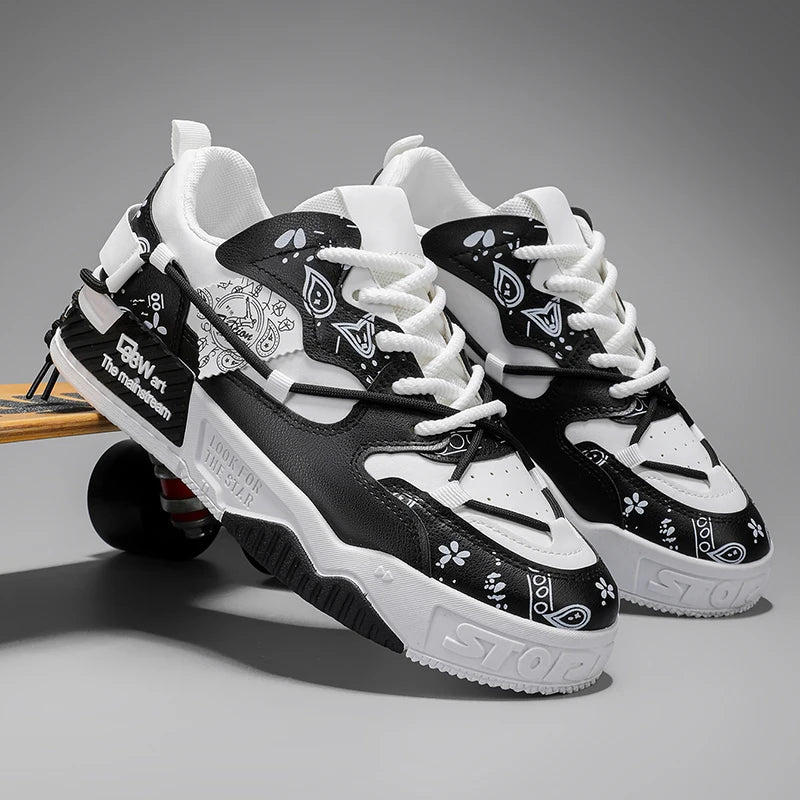 Zapatillas deportivas para hombre: calzado casual con cordones, apto para actividades al aire libre, fitness, skate y baloncesto; cómodas, con suela suave y disponibles en tallas grandes.