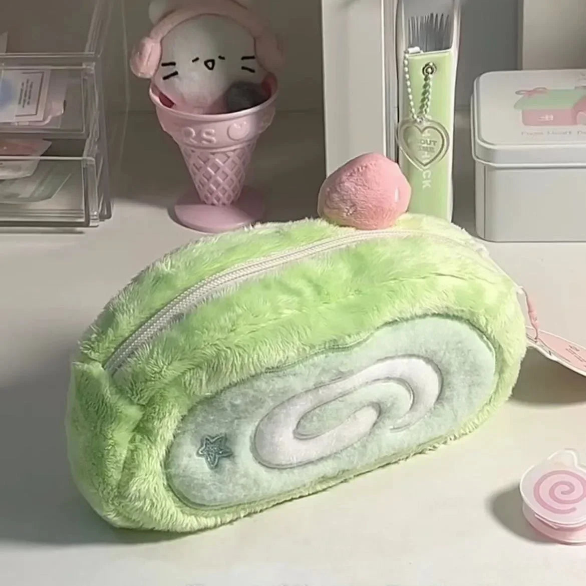 Estuche de peluche adorable y de gran capacidad | Bolsa multifuncional para guardar artículos de papelería