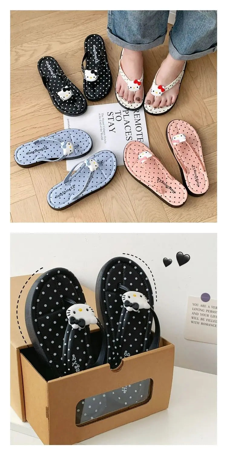 Sandalias y chanclas de verano Hello Kitty: modelo versátil, cómodo y de estilo tendencia (estilo "Ins"), ideal para la playa