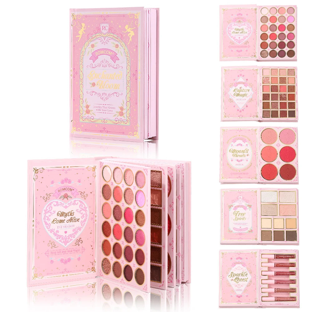 Paleta de maquillaje tipo libro «todo en uno» de 5 niveles: kit completo con 48 sombras de ojos, 6 coloretes, productos para contorno, iluminador y pomada para cejas, además de 6 labiales.