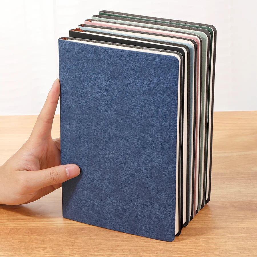 Cuaderno de cuero suave A5, 120 páginas, papelería de oficina, cubierta impermeable, tacto cómodo, venta caliente