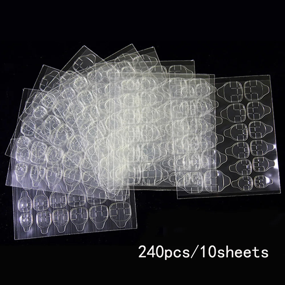 Adhesivos de doble cara para uñas postizas: pestañas adhesivas tipo gelatina, súper fuertes, impermeables y transpirables.