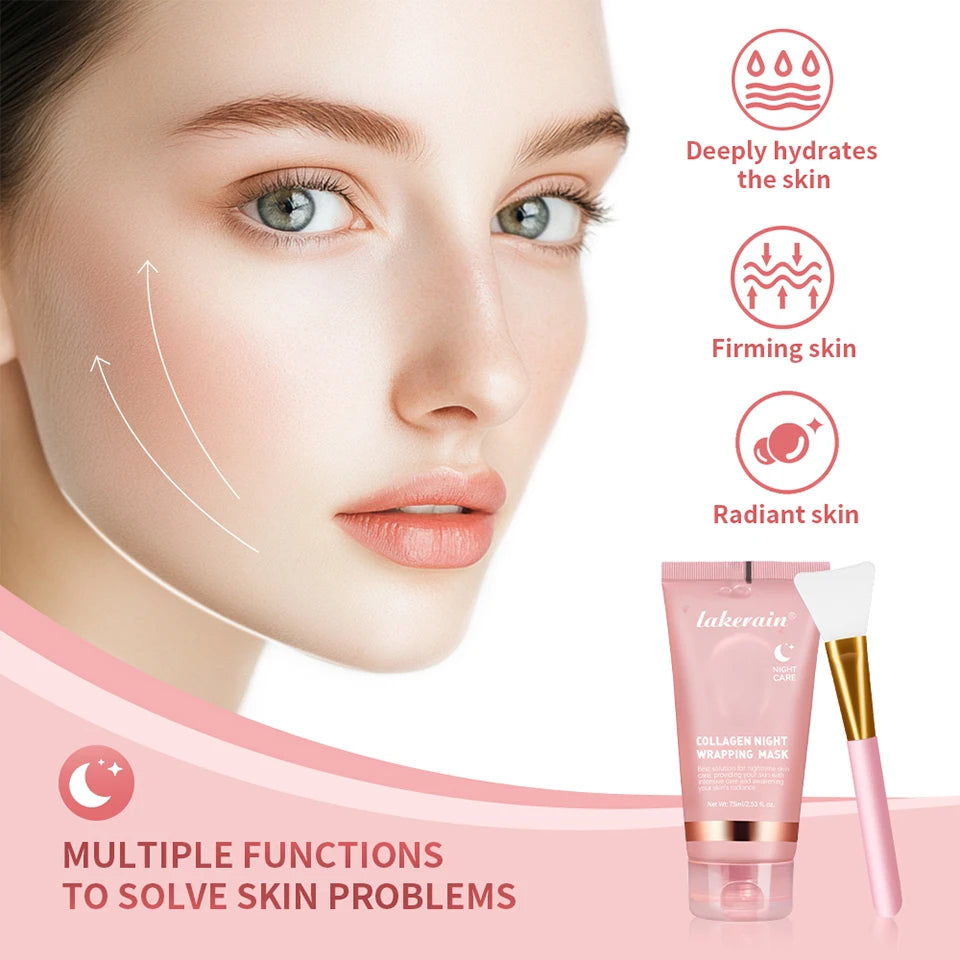 Mascarilla coreana crema de noche.original de colágeno profundo para hidratación y efecto tensor;