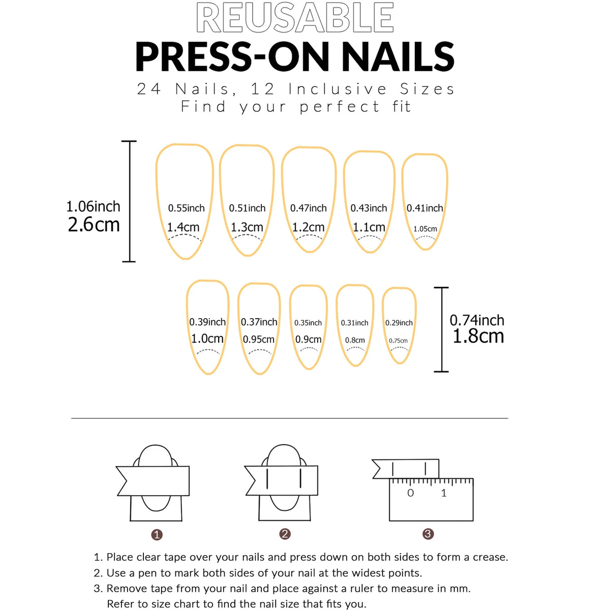24 piezas de uñas postizas almendradas de tamaño mediano con diseños de lazo rosa, uñas acrílicas brillantes para pegar, ideales para mujeres y niñas.