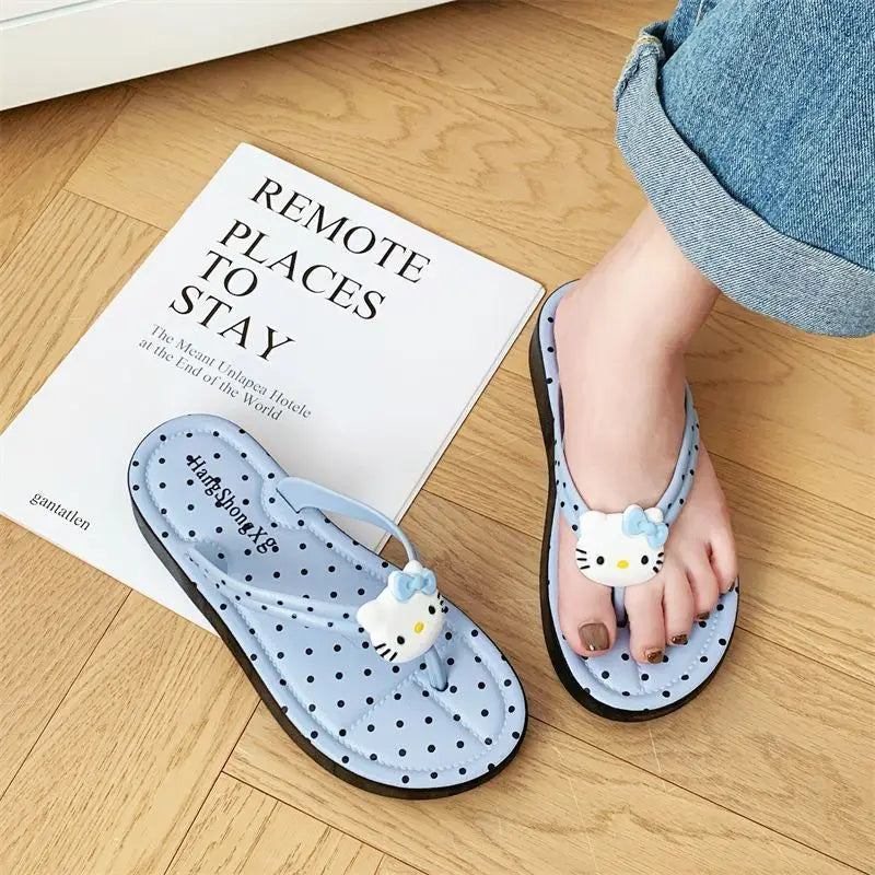 Sandalias y chanclas de verano Hello Kitty: modelo versátil, cómodo y de estilo tendencia (estilo "Ins"), ideal para la playa