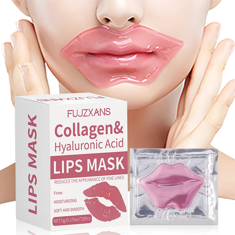 Caja de 20 mascarillas labiales rosas para el cuidado de la piel: reducen la apariencia de manchas oscuras e hidratan la piel para atenuar las arrugas.