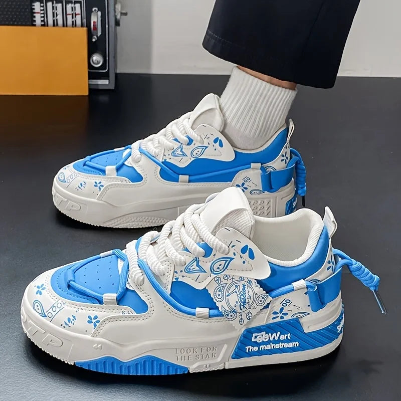 Zapatillas deportivas para hombre: calzado casual con cordones, apto para actividades al aire libre, fitness, skate y baloncesto; cómodas, con suela suave y disponibles en tallas grandes.
