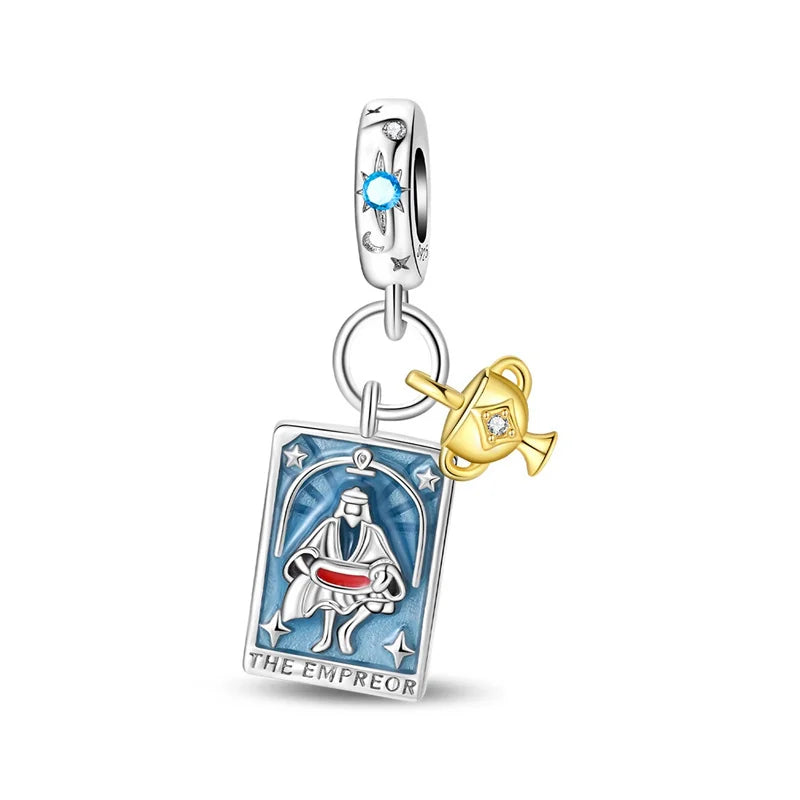 Colgante de plata de ley 925 con forma de estuche de maquillaje y circonitas; compatible con pulseras y collares DIY; regalo para ella.