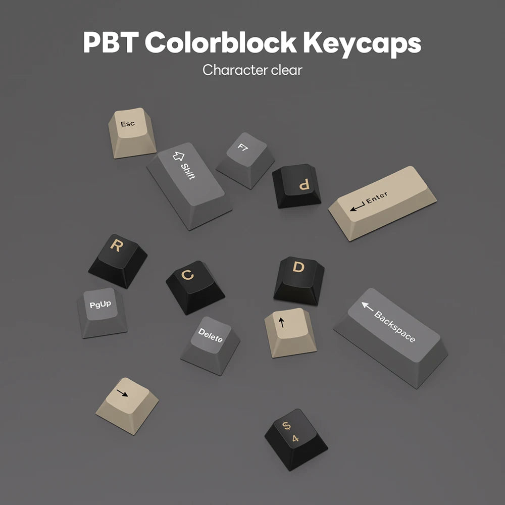 Teclado mecánico RK Royal Kludge R75 (distribución en español) con montaje tipo gasket, formato 80%, retroiluminación RGB, teclas PBT, interruptores intercambiables en caliente (hot-swappable) y rueda de control metálica.