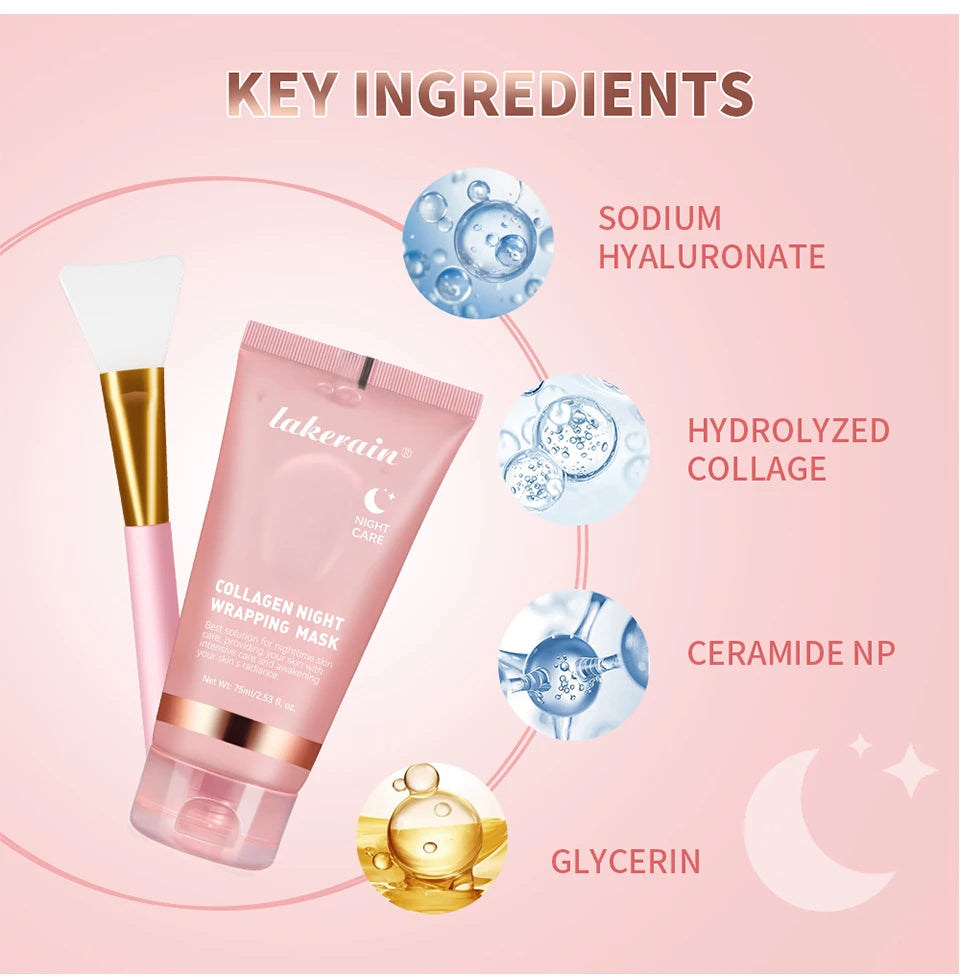 Mascarilla coreana crema de noche.original de colágeno profundo para hidratación y efecto tensor;