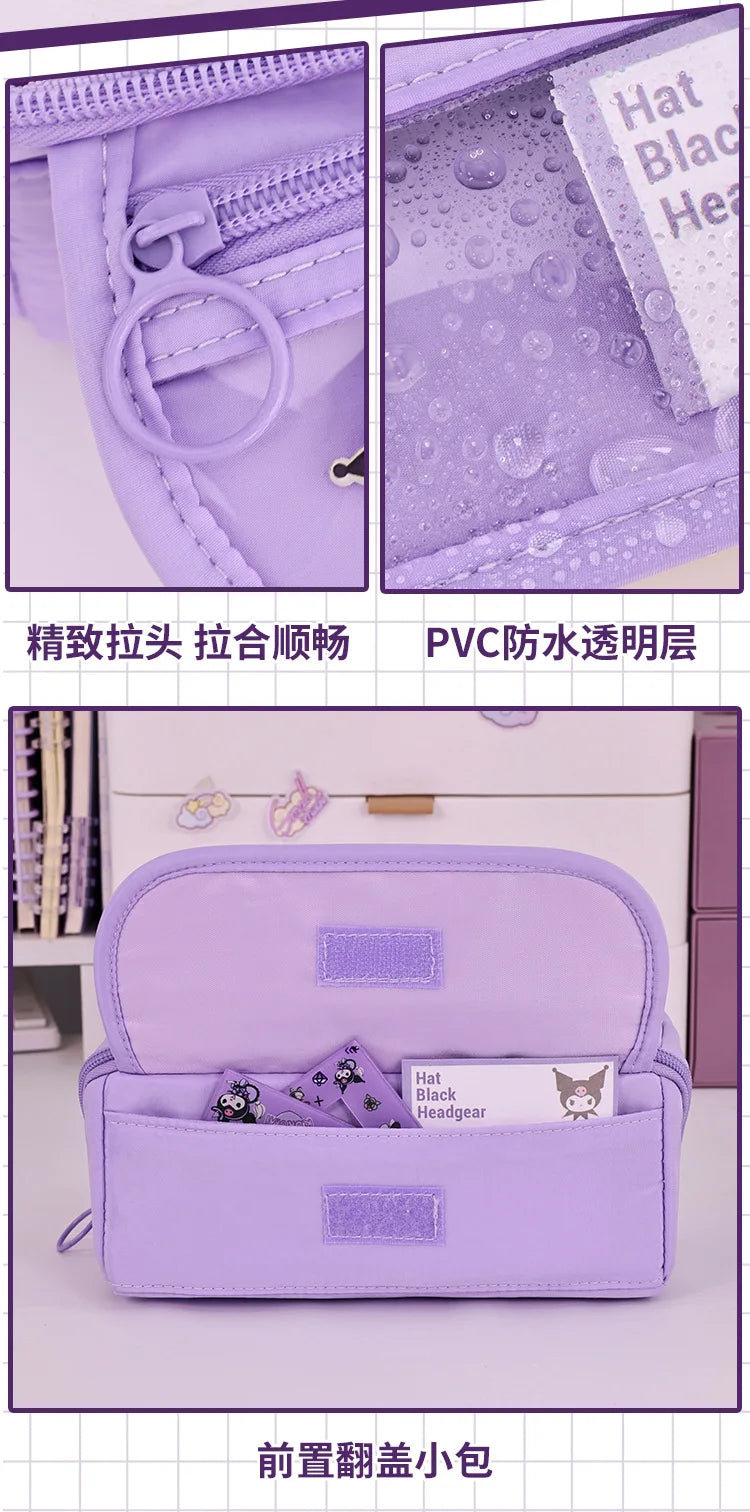 Estuche de gran capacidad con cremallera: estuche portátil para material de papelería, ideal para estudiantes y para guardar artículos escolares y de oficina.