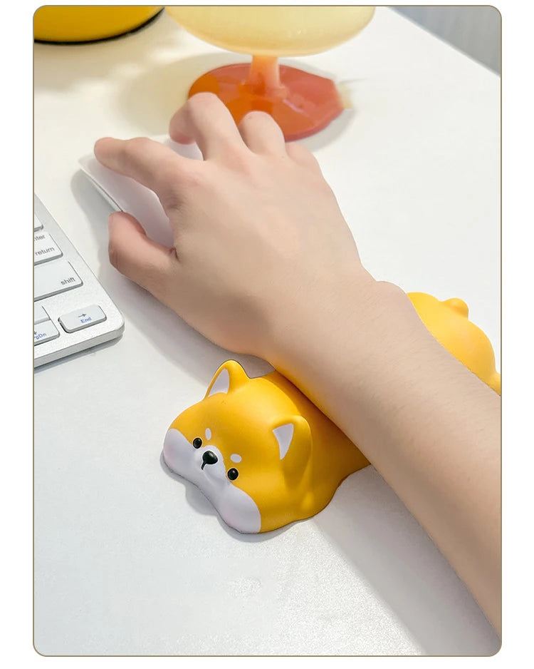 Nuevo y adorable soporte de muñeca con forma de animal para alfombrilla de ratón; reposamuñecas y soporte para el brazo para escritorio y portátil (diseños de gato, perro, pato y panda).