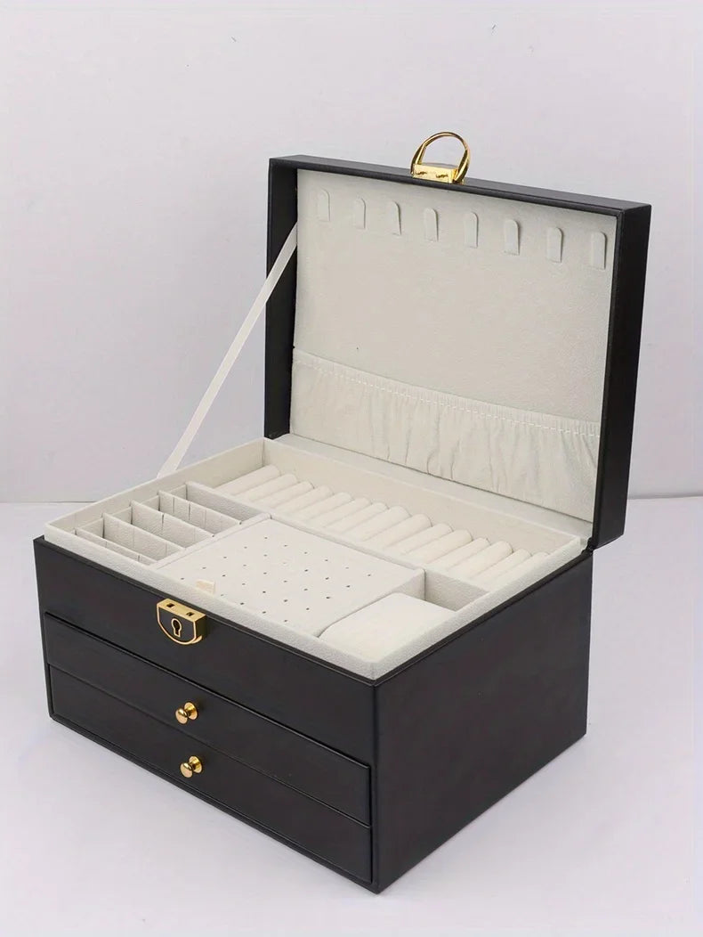 1 caja para guardar joyas (collares y pendientes); opción ideal para regalo.