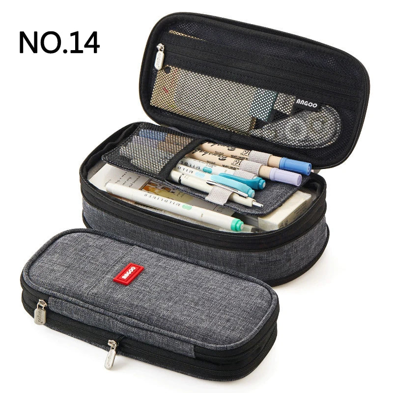 Estuche creativo de gran capacidad y doble capa para niñas; material seguro con certificación CPC; estuche escolar para artículos de papelería.