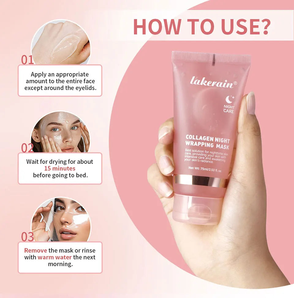Mascarilla coreana crema de noche.original de colágeno profundo para hidratación y efecto tensor;