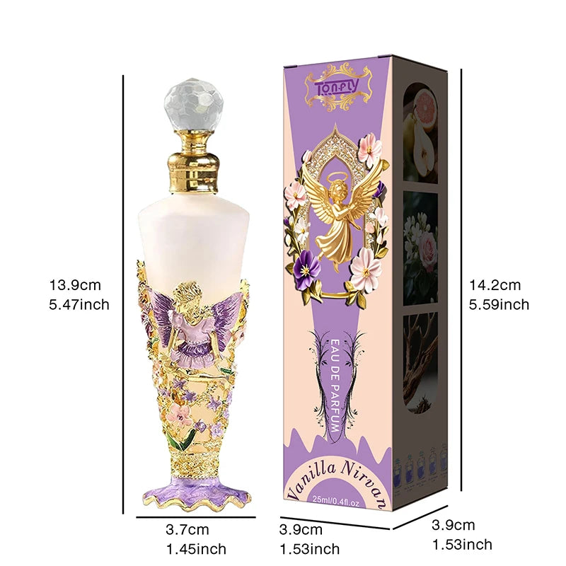 Exquisito perfume árabe: fragancia duradera con notas frescas de vainilla, orquídea floral y un toque de diosa; ideal para citas románticas. Spray de 25 ml.