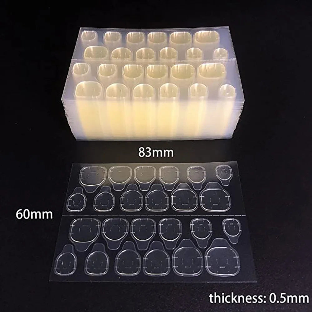 Adhesivos de doble cara para uñas postizas: pestañas adhesivas tipo gelatina, súper fuertes, impermeables y transpirables.