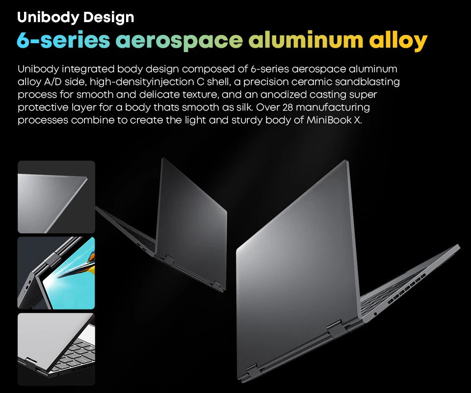 Portátil CHUWI MiniBook X N150 de 10,51 pulgadas, 16 GB de RAM, SSD de 512 GB, diseño 2 en 1 (modo Yoga), Intel, Windows 11, pantalla abatible 360°, WiFi 6.