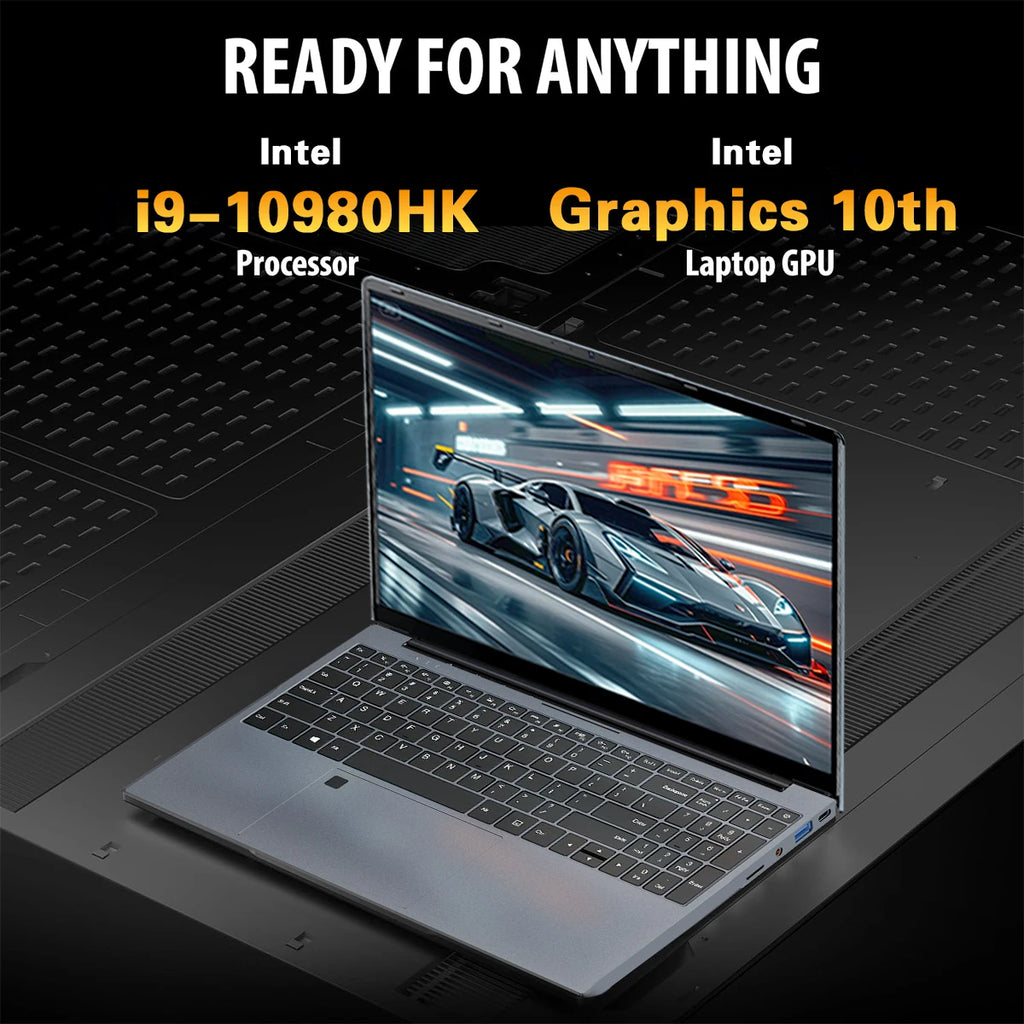 Portátil de 15,6" con Intel Core i9-10980HK, Windows 11 Pro, 16 GB de RAM y SSD M.2 de 1 TB; equipo para gaming y oficina.