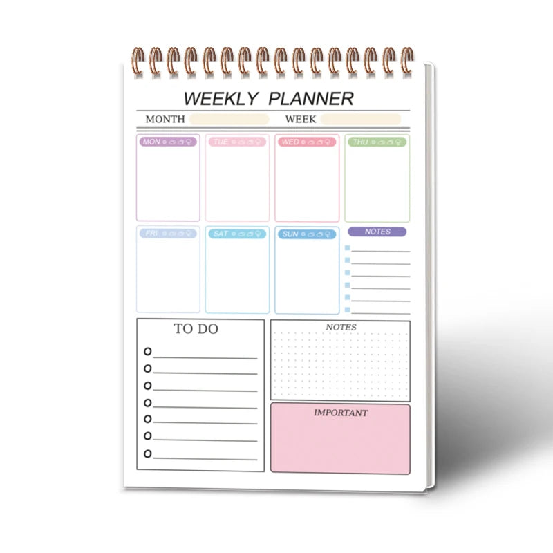Cuaderno de planificación semanal sencilla: libreta de listas de tareas con 52 hojas de planificación en blanco (8 x 5,6 pulgadas), papel grueso de 120 g y sin fechas para establecer objetivos con flexibilidad.