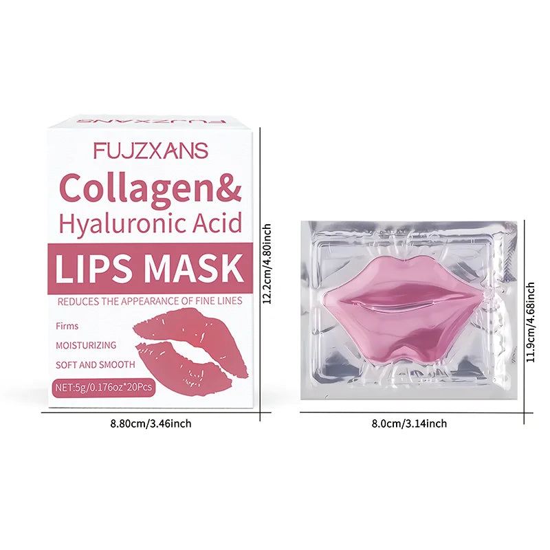 Caja de 20 mascarillas labiales rosas para el cuidado de la piel: reducen la apariencia de manchas oscuras e hidratan la piel para atenuar las arrugas.