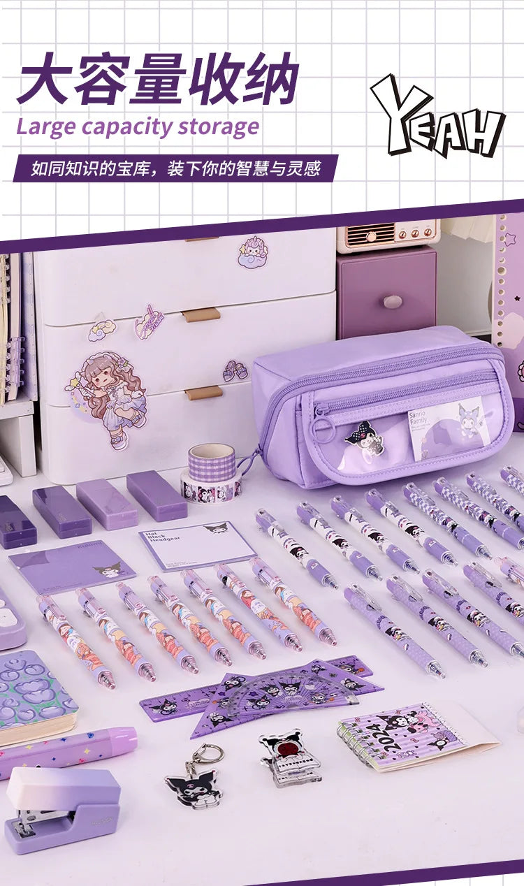 Estuche de gran capacidad con cremallera: estuche portátil para material de papelería, ideal para estudiantes y para guardar artículos escolares y de oficina.