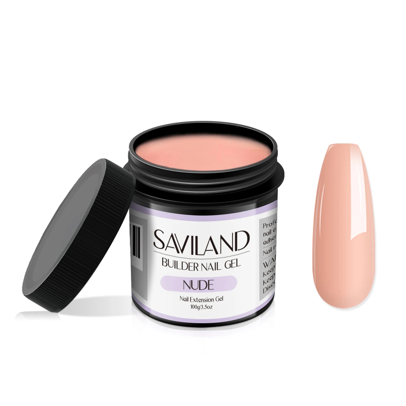 Saviland - Gel constructor de uñas de 100 g (tonos blanco, nude y rosa) para extensión de uñas; gel multifuncional para arte de uñas, tipo Soak-Off (remoción con remojo), curado UV, apto para salón y uso doméstico.