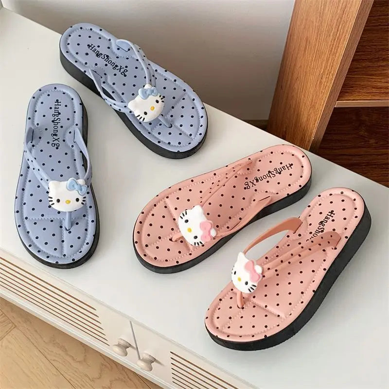 Sandalias y chanclas de verano Hello Kitty: modelo versátil, cómodo y de estilo tendencia (estilo "Ins"), ideal para la playa
