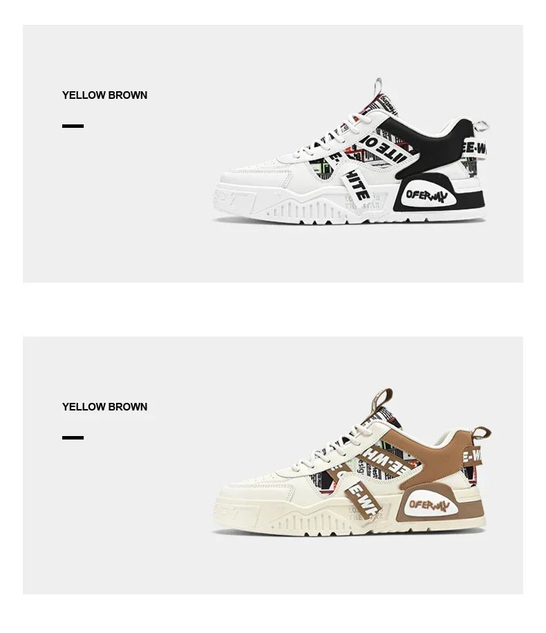Zapatillas de skate para hombre: estilo casual, deportivo y de moda; ideales para correr, senderismo y uso diario. Diseño de lujo con plataforma, fabricadas en cuero.