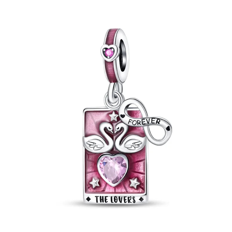 Colgante de plata de ley 925 con forma de estuche de maquillaje y circonitas; compatible con pulseras y collares DIY; regalo para ella.