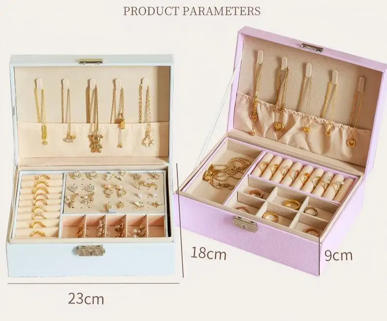 1 caja para guardar joyas (collares y pendientes); opción ideal para regalo.