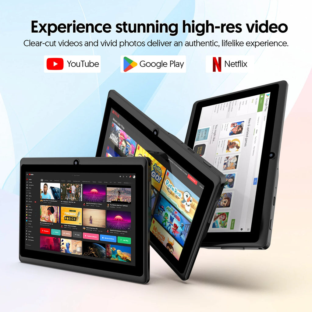 Tableta Android 13 de 7 pulgadas, 4 GB de RAM (2+2), 32 GB de almacenamiento, batería de 3500 mAh, pantalla IPS HD de 1024x600, cámaras duales, WiFi, Bluetooth