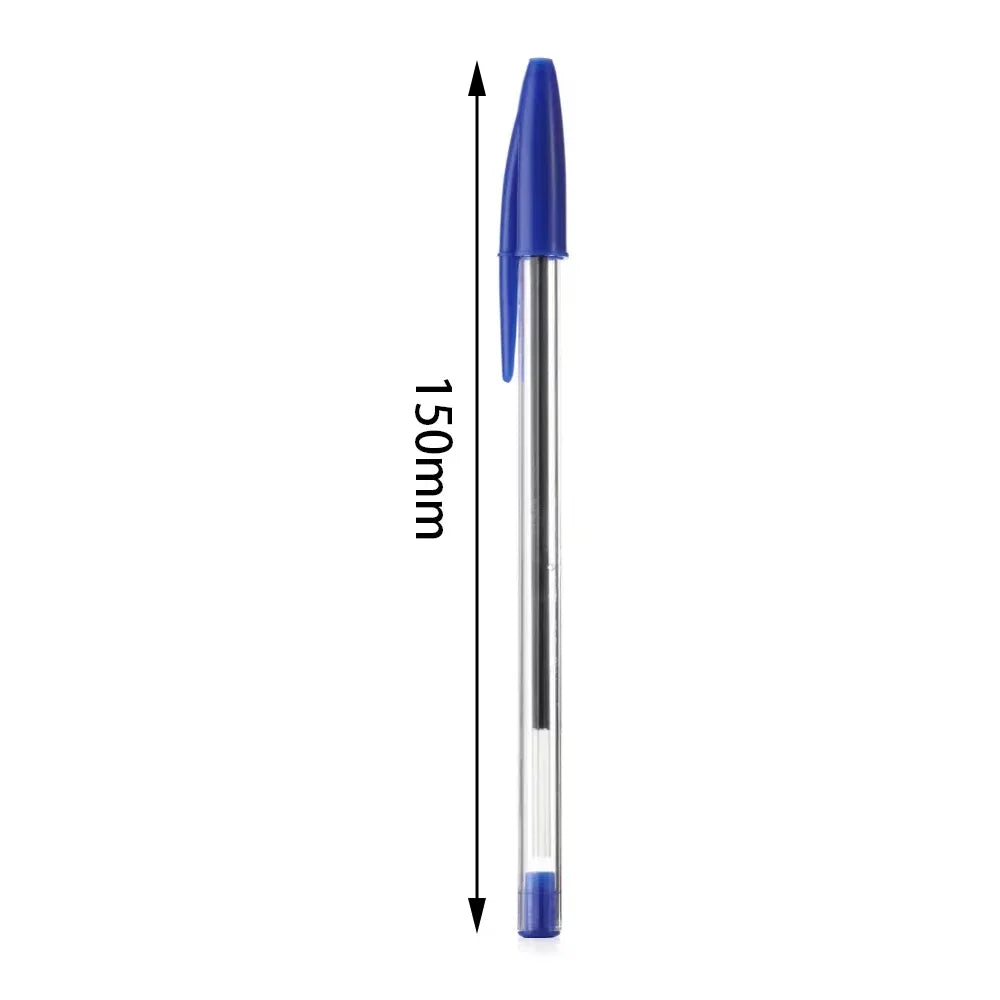 Bolígrafos de 1,0 mm (paquete de 50 o 100 unidades) en azul o negro; cuerpo de plástico. Ideales para estudiantes, regalos y material escolar u de oficina. Escritura suave y duradera.