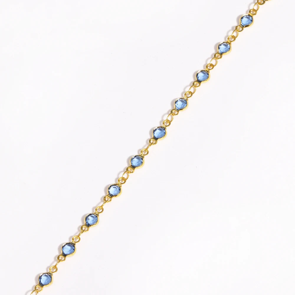 Gargantilla estilo hip hop para mujer: cadena tipo tenis con circonitas cúbicas multicolor (efecto arcoíris), acabado en tono dorado y alta calidad.