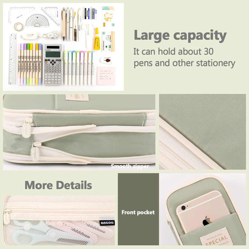 Estuches Kawaii de gran capacidad para lápices: estuche organizador tipo bolsa o caja para niñas, estudiantes y oficina; material de papelería escolar.