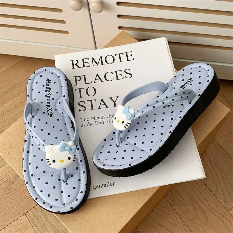Sandalias y chanclas de verano Hello Kitty: modelo versátil, cómodo y de estilo tendencia (estilo "Ins"), ideal para la playa