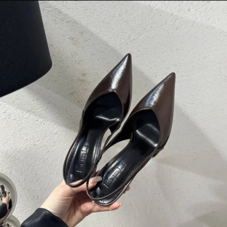 Nuevas sandalias de tacón alto para mujer, estilo *slip-on*, con punta en punta y diseño elegante y sexy; ideales para la oficina y el entorno profesional.