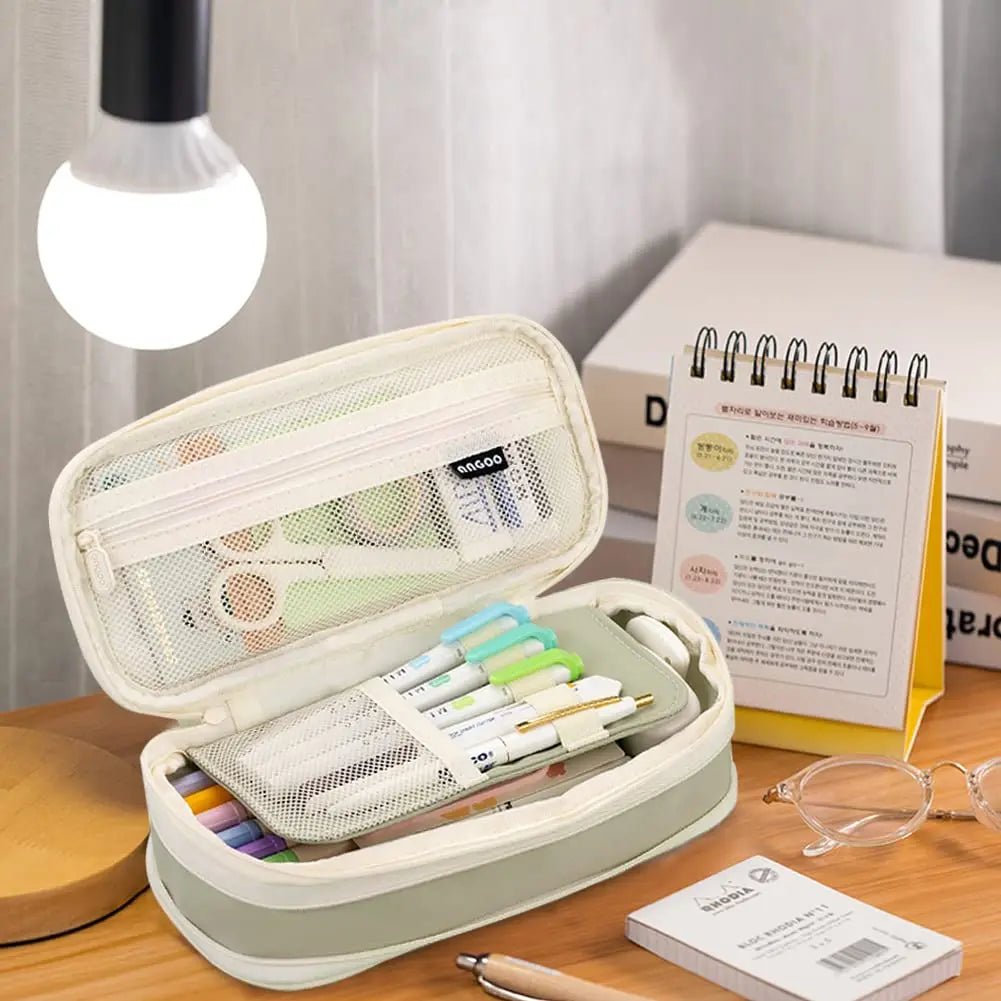 Estuches Kawaii de gran capacidad para lápices: estuche organizador tipo bolsa o caja para niñas, estudiantes y oficina; material de papelería escolar.