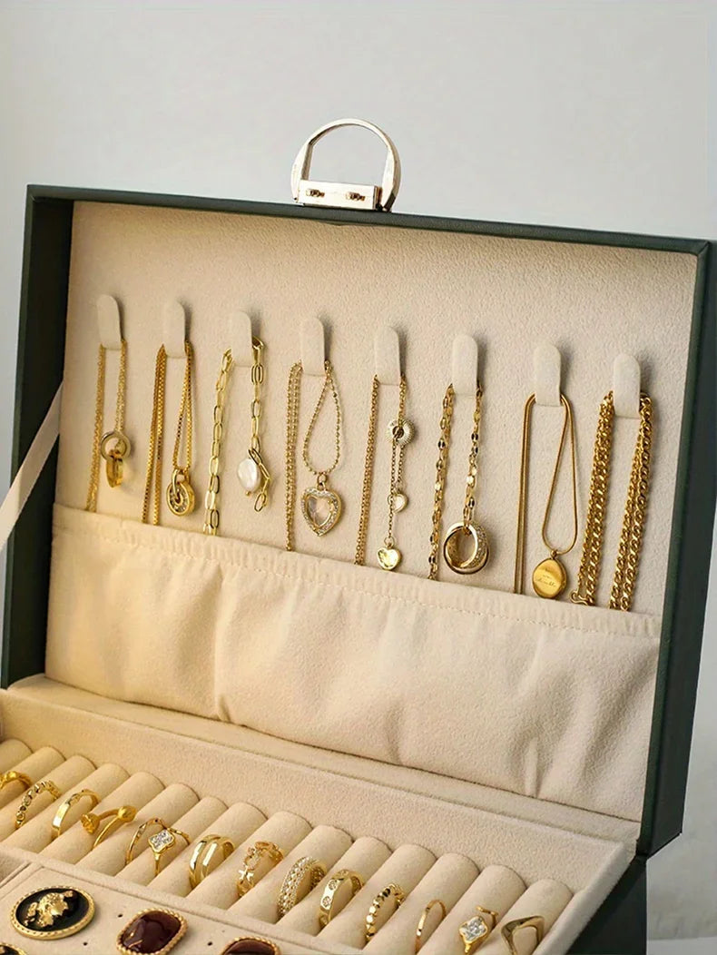 1 caja para guardar joyas (collares y pendientes); opción ideal para regalo.