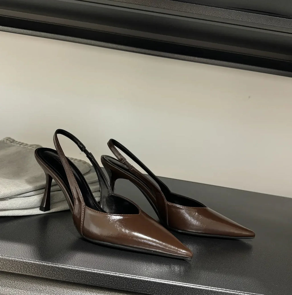 Nuevas sandalias de tacón alto para mujer, estilo *slip-on*, con punta en punta y diseño elegante y sexy; ideales para la oficina y el entorno profesional.