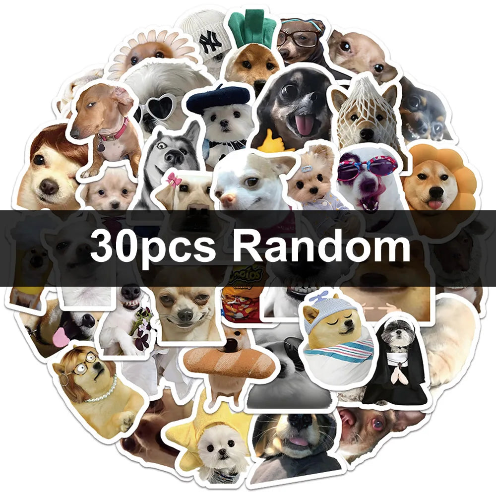 30/60/180 Pegatinas de perros divertidos: adhesivos adorables estilo dibujos animados para juguetes, papelería, guitarra, teléfono, bicicleta, portátil, equipaje, coche y estilo grafiti; ideales para niños.
