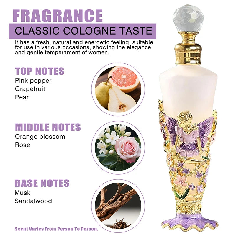 Exquisito perfume árabe: fragancia duradera con notas frescas de vainilla, orquídea floral y un toque de diosa; ideal para citas románticas. Spray de 25 ml.
