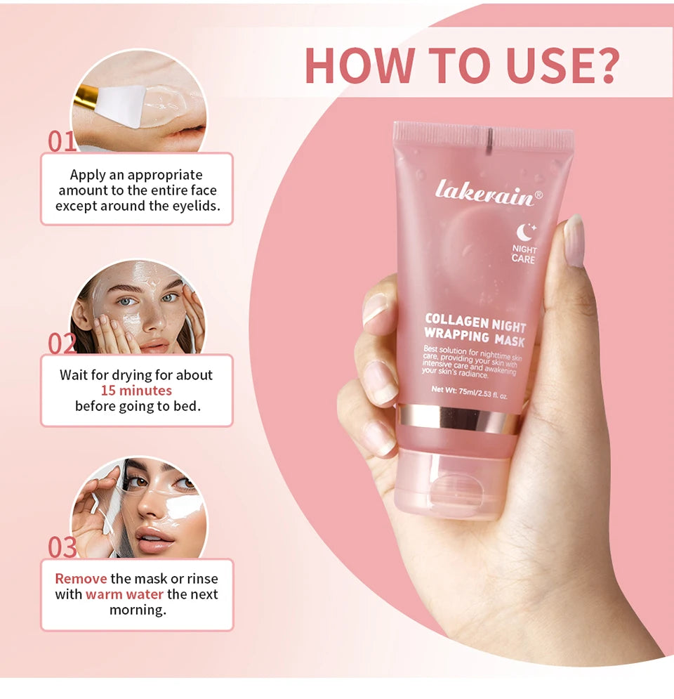 Mascarilla coreana crema de noche.original de colágeno profundo para hidratación y efecto tensor;