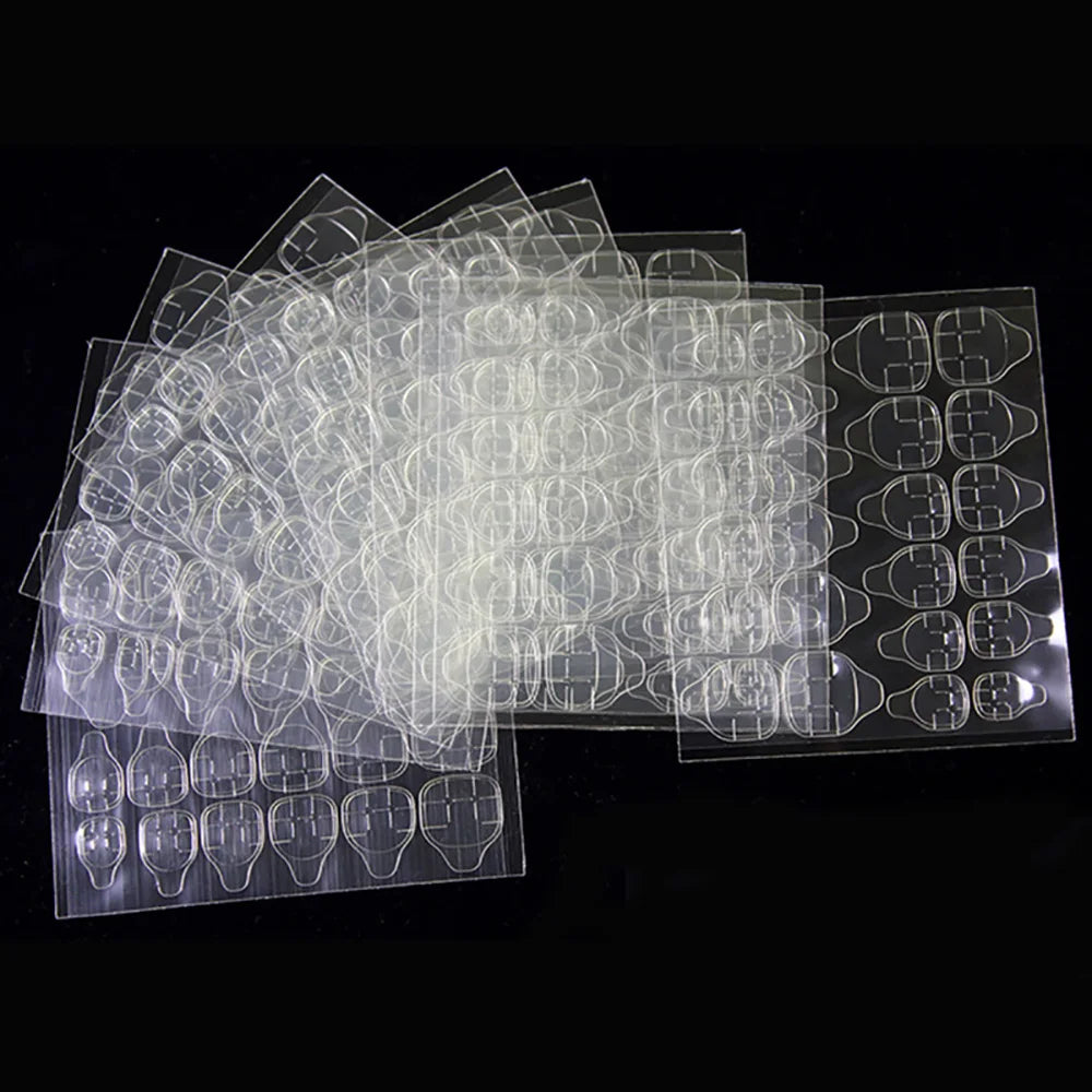 Adhesivos de doble cara para uñas postizas: pestañas adhesivas tipo gelatina, súper fuertes, impermeables y transpirables.