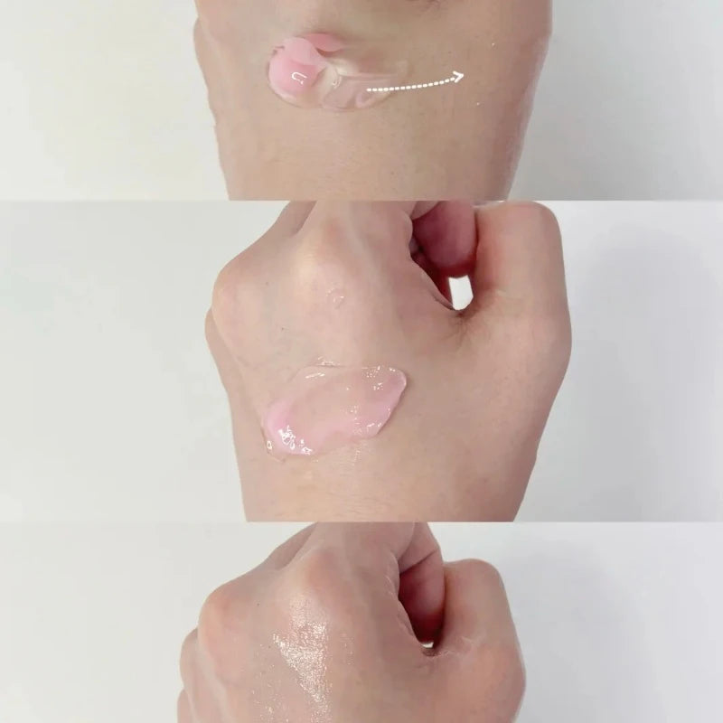 Crema coreana en cápsulas de colágeno rosa y PDRN con niacinamida para tono de piel desigual; hidratante facial ligero y no graso.