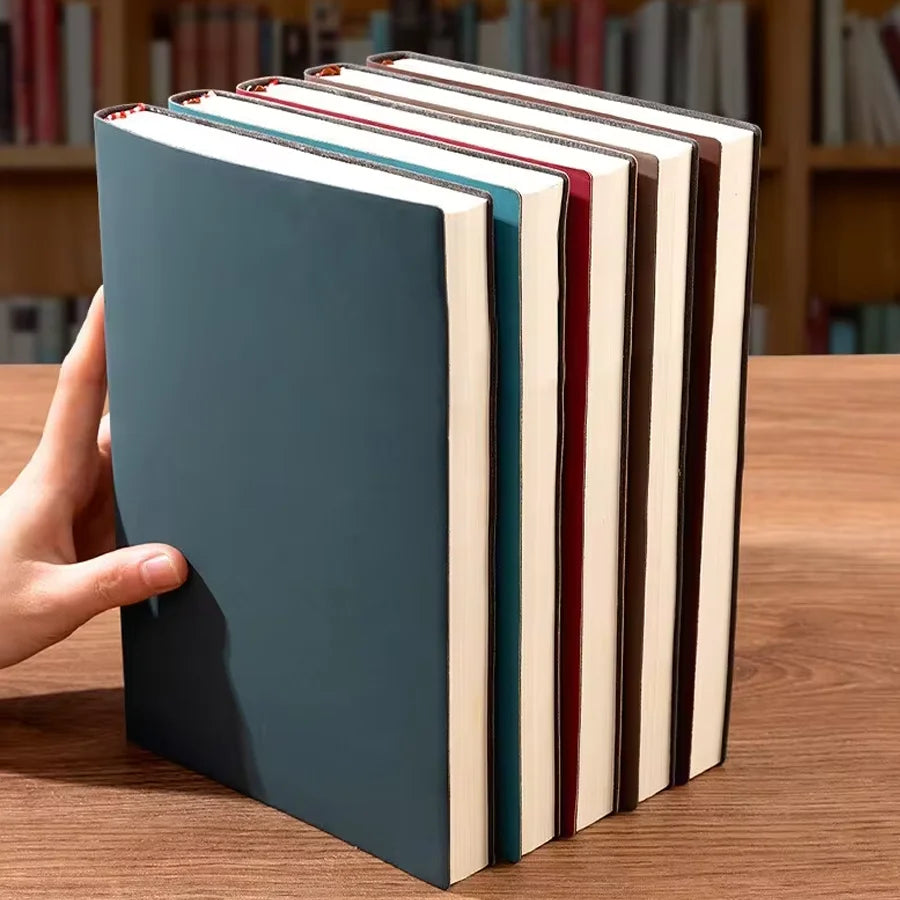 Cuaderno de cuero suave A5, 120 páginas, papelería de oficina, cubierta impermeable, tacto cómodo, venta caliente